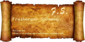 Freiberger Salamon névjegykártya